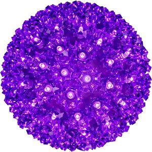 Novelty Lights LED 7.5in 100 Light Starlight Sphere, Purple, Large Ornament Ball Light, 5ft Hanging Cord with S Hook, 12ft Power Cord with Stackable Plug, Commercial Grade