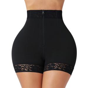 FeelinGirl Body Shaper for Women Butt Lifting Shapewear Tummy Control Panties with Hook Zipper Closure (Large, Black)