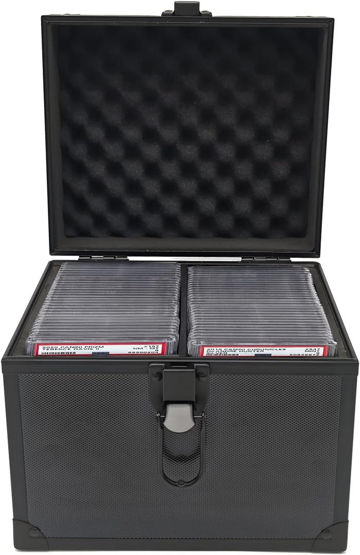 Grade Card Storage Box - Aluminum Alloy card case, suitable for PSA/BGS/CSG/MTG trading card bases - with 2 compartments, can hold 40 cards