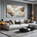AOZEMI Large Abstract Wall Art Beige Wall Art White Canvas Art Print Modern Artwork for Bedroom Bathroom Living Room Office 24"x 48"