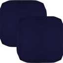 Oslimea Outdoor Cushion Covers Replacement 17x15x2 Waterproof Patio Furniture Cushion Seat Cover with Tie 2 Pack Removable Chair Pads Cover for Deep Seat Back Cushion, Blue