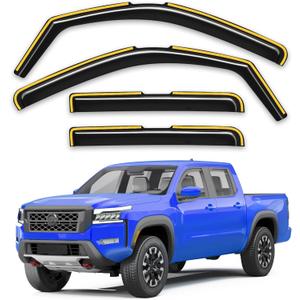 in-Channel Rain Guards Fit for Truck Nissan Frontier 2022 2023 2024 2025 2026 Crew Cab Window Rain Guards Visors Vent Visors Window Deflector Vent Shades Car Accessories -4 pcs