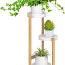 Wisuce Bamboo Plant Stands Indoor, 3 Tier Plant Stand Tall Corner Plant Stand Holder & Plant Display Rack for Outdoor Garden Indoor Home (3 Tier -1)