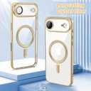 Hython Magnetic Clear for iPhone Air Case with Camera Lens Protector [Compatible with MagSafe] Luxury Plating Edge Slim Soft TPU Cover Protective Phone Case for iPhone Air 6.5", Matte Gold