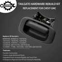 Tailgate Handle Latch Rebuild Kit, Compatible with 1999-2006 Chevy Silverado 1500 2500 3500, GMC Sierra, Replaces# 15997911 15921948 Rear Tail Gate Door Parts Gasket Bezel Lock Bolt Hinge Locking Set