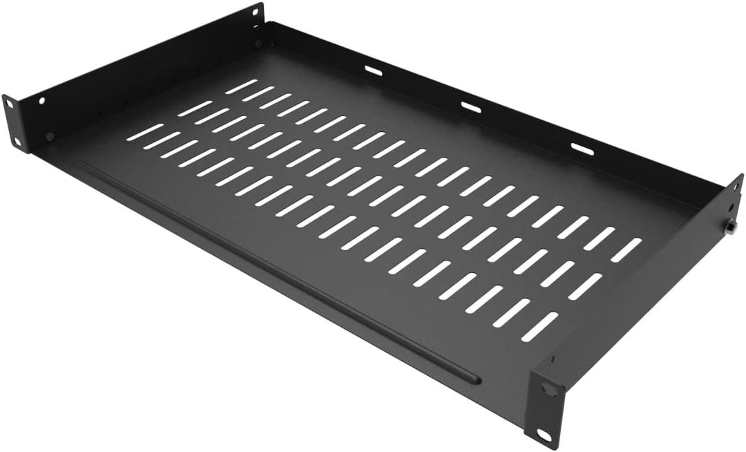 1U Vented Server Rack Shelf Disassembled 10 inches Deep No Lip