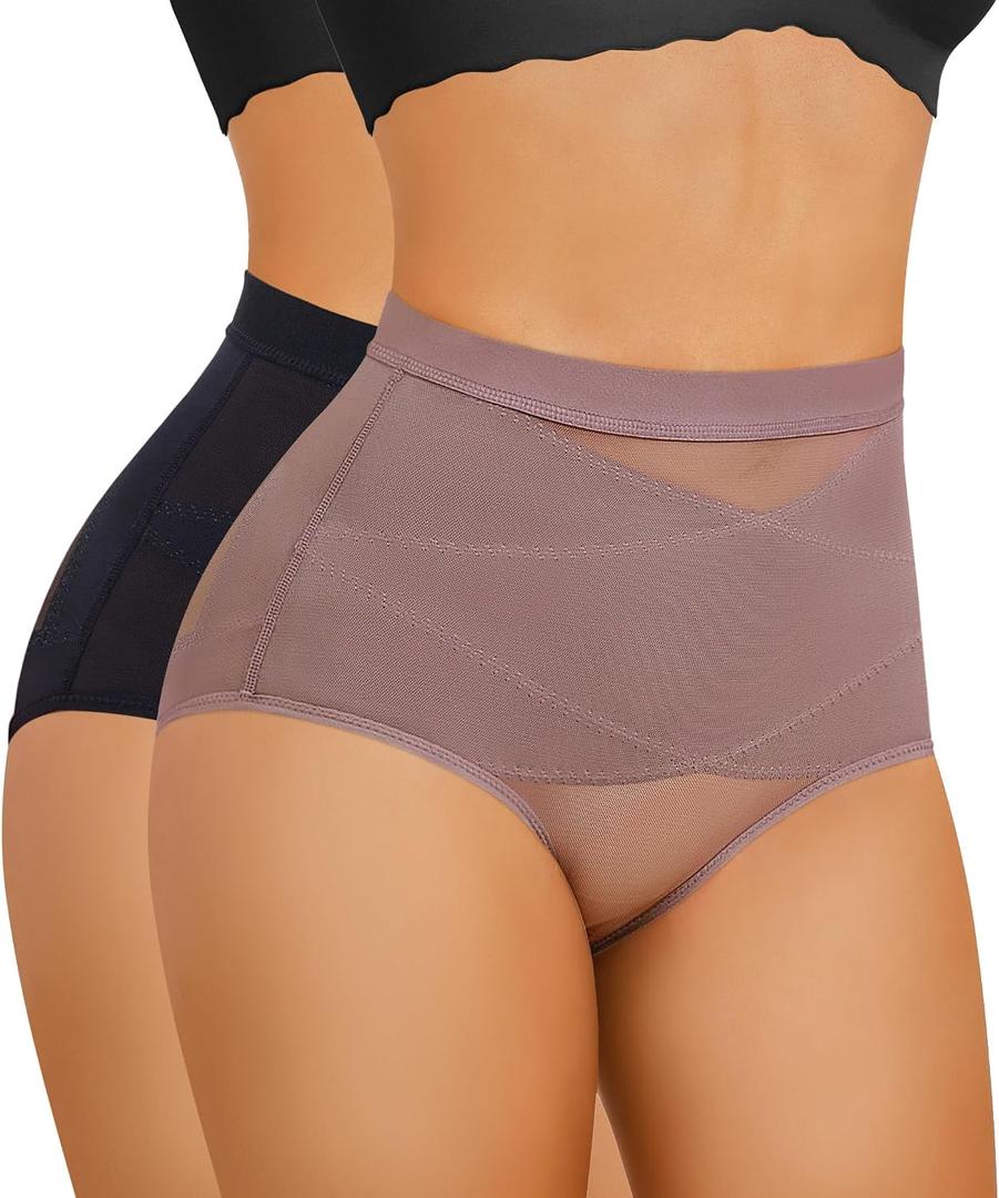 Nebility 2 Piece Tummy Control Shapewear Butt Lifting Underwear for Women Lower Belly Waist Trainer Seamless Faja Body Shaper (M)