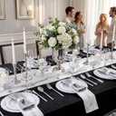 Tinybee 60PCS White Plastic Plates - Heavy Duty White Disposable Plates, Elegant Plastic Plates for Bridal Shower, Wedding and Party Including 30 Dinner Plates 10 '' & 30 Dessert Plates 7.5 ''