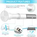 Spring Tension Curtain Rod 32-76 inch, Adjustable Expandable Tension Curtain Rod No Drilling, Tension rods for Window Doorway Kitchen Curtain, White