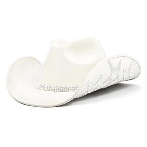 Keilin Rhinestone Cowgirl Hat Disco Cowboy Hat Felt Western Nashville Bachelorette Party Hat for Teens and Adults