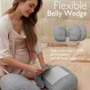 Momcozy Portable Pregnancy Pillow W Shaped Maternity Support for Side Sleepers, Adjustable Travel Wedge Pillow for Back, Belly, and Hip Relief, Ideal for Pregnant Women, Deep Grey