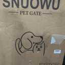 Snuowu 51"-87" Extra Tall Pet Gate for Cats, 29.5"-40.5" Wide Pressure Mounted No-Drilling Safety Dog Gate, Metal Walk-Thru Barrier for Doorways, Stairs, Kitchens, White