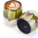 Espresso Cups Ceramic Kiln-Change Mini Espresso Coffee Cup KungFu Tea Set Spirits Cups Tasting Cups Mate Cup (2Pcs, Green)