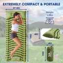Sleeping Pad for Camping - Ultralight Camping Mattress with Pillow, Built-in Foot Pump, Compact Inflatable Portable Mat for Backpacking, Hiking, Car Traveling, Beach, Tent, Single
