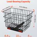VEVOR Scooter Rear Basket, Heavy Duty Metal Wire Basket with Handle, Spacious Cargo Basket, Works with 1-inch Receiver, Compatible with Most Golden, Drive & Pride Mobility Scooter, 15.3 x 11.8 x 11.8"