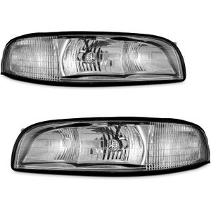 for 1997-1999 Buick LeSabre Headlights Chrome Pair
