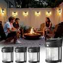 Solar Fence Lights, 4 Pack Solar Motion Fence Deck Lights Outdoor, 3 Modes for Step Wall Step Shed Patio Front Door Garage (6x3.6x2.2 inch)