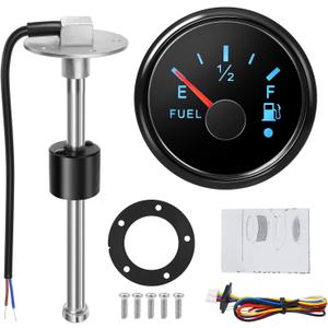 MH Fuel Sending Unit and Gauge 7"(175mm) 316 Stainless Steel Fuel Tank Level Sender 240-33ohm for AUTO Car Truck Boat Marine(Black)