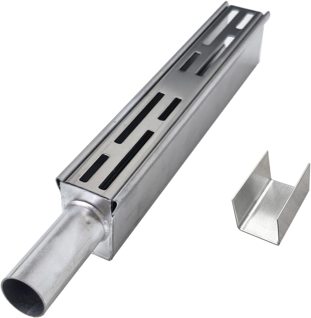 Pool Deck Drain Channel Accessories, End Cap with 13/16" Diameter Round Pipe Side Outlet & 1 Connectors for 1-1/4" Wide SXSJMY Pool Drains/Mini Water Drainage Channel (Silver)