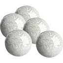 WHOLE HOUSEWARES | Decorative Balls | Decorative Balls for Centerpiece Bowls | Set of 5 | Glass Mosaic Sphere | Diameter 3" | Modern Decorative Orbs (White)