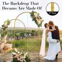 SorelleShoppe Party Arch Backdrop Stand and Cover Set - 7.2ft Gold Balloon Arch Stand and 6ft Photo Background Stand with Solid Base Thick Poles - Multiuse Wedding Arch Frame for Birthday Baby Shower