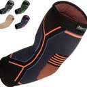 Kunto Fitness Elbow Brace Compression Support Sleeve (Shipped From USA) for Tendonitis, Tennis Elbow, Golf Elbow Treatment - Reduce Joint Pain During Any Activity! (X-Large, Multi-colored)