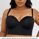 SEA BBOT Women Longline Strapless Bra Full Coverage Corset Bra Hide Back Fat (Black, 34D)