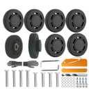 Luggage Suitcase Replacement Wheels 1.93inch(49mm) Diameter 8 Pcs 0.43inch(11mm) Thickness Wear-Resistant Mute Suitcase Rubber Swivel Caster Repair Kits for Trolley Bag Travel Box