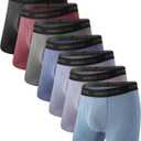 BAMBOO COOL Men's Ultra Breathable Underwear,No Riding Up Boxer Briefs with ComfortFlexible Waistband,Multipack (18-multicolor (7 Pack))