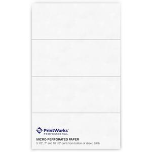 PrintWorks Professional 4 Part Legal Perforated Paper 8.5 x 14 - Perfect For Statement Use - Made in the USA - 2500 Sheets - 24 lb - Printer Compatible - White (04177)