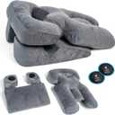 Zomaple Face Down Pillow After Eye Surgery  Memory Foam, Washable Cover, & Ventilated Design  Facedown Pillow for Sleeping, BBL Equipment, Retinal & Vitrectomy Recovery (Grey)