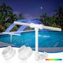 Pool Fountain for Inground Pools, Pool Sprinkler Fountain Upgraded Hydro-Powered Glow Adjustable Spray, Pool Waterfall Fountain Pool AccessoriesCooling & Relaxation