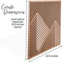 SnugLife 2 Pcs Wood Mountain Wall Art - Modern Wooden Panel Mountain Wall Decor, Decorative Forest Nature Abstract Line Minimalist Wall Art for Living Room Bedroom Farmhouse - Large 23.5x23.5