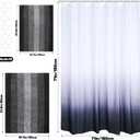 3 PCS Black and White Shower Curtain and Rug Sets with 12 Hooks, 71 x 71 Waterproof Ombre Bathroom Shower Curtains Set for Hotel Bathroom Decor