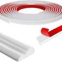 moonoom 20 Ft x 0.9''Wall Decoration Molding Trim,Self-Adhesive 3D Chair Rail Panel Molding, Flexible DIY Wall Trim for Wall Mirror Window Frame and Home Decoration (White)