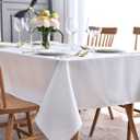 maxmill Square Tablecloth Swirl Design Spillproof Wrinkle Free Heavy Weight Soft Table Cloth Decorative Fabric Table Cover for Outdoor and Indoor Use Square 60 x 60 Inch White