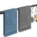 Industrial Pipe Towel Rack Towel Bar, Heavy Duty Wall Mounted Rustic Farmhouse Bath Towel Holder for Bathroom (Black, 28 inch)