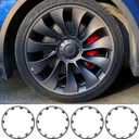 for Tesla Model Y 21 Inch Wheel Rim Protector Hubcaps Uberturbine Wheels Rim Cover Tire Trim Rings Gunpowder 4Pcs Model Y Accessories