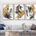 Large Painting Wall Art, Brown Black Graffiti Canvas Prints, 16"X24"X3