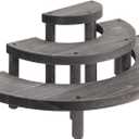 MyGift 3 Tier Cupcake Stand, Vintage Gray Weathered Solid Wood Semicircle Dessert Appetizer Stands, Tiered Platform Display Risers for Spice Jars Cosmetics, 3-Piece Set