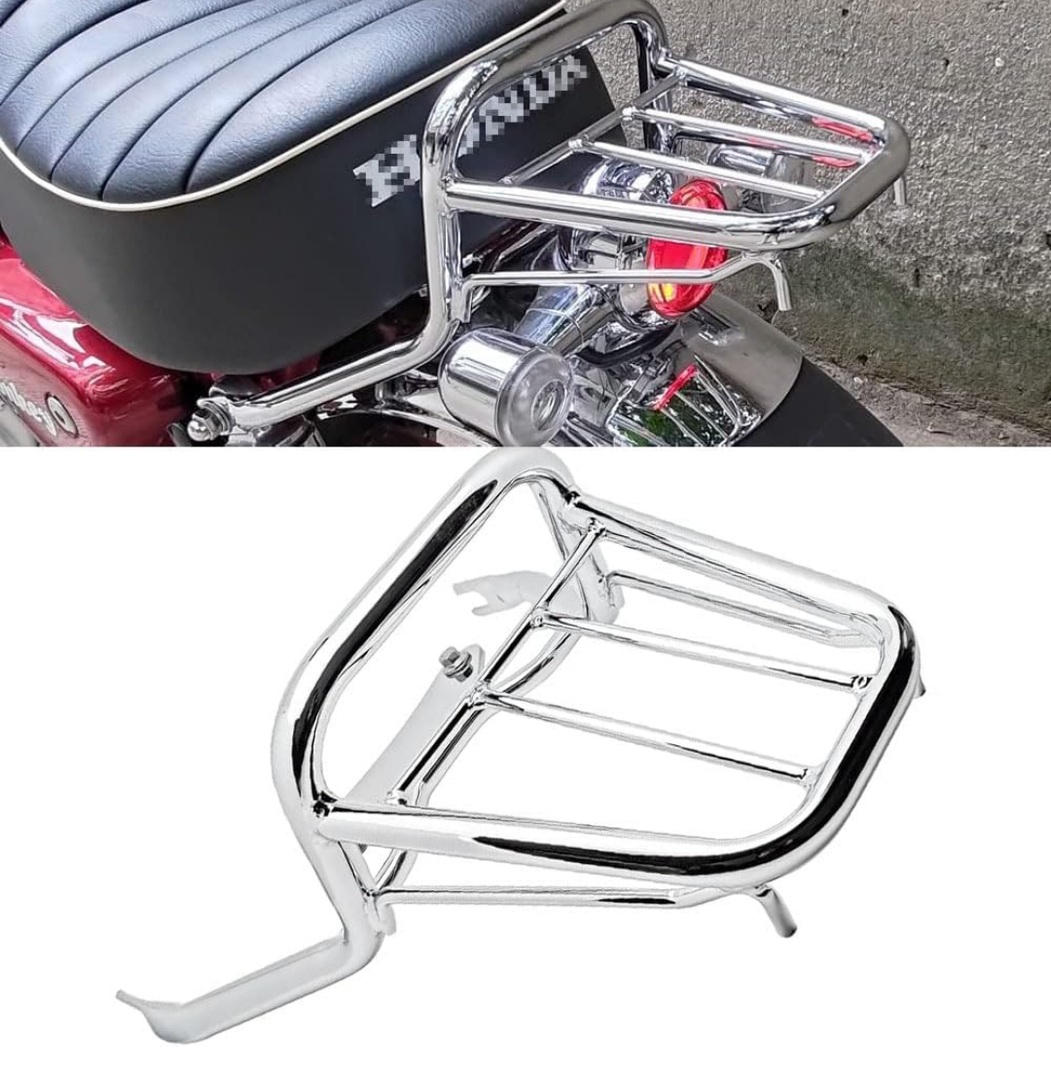 Steel Rear Carrier Luggage Rack Compatible with 2019-UP Honda Monkey 125 Z125 (Chrome)