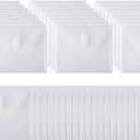 48 Packs Clear Plastic Small Envelope with Hook & Loop Closure 5 1/2 x 7 1/2 Ploy Envelope for Receipe/Check