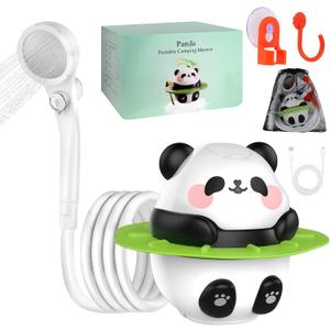 Portable Shower for Camping, 10500mAh Rechargeable Outdoor Shower with 3 Spray Modes, IPX7 Waterproof Camping Shower Pump for Hiking, Travel, Pet Bath, Car Washing (Black)