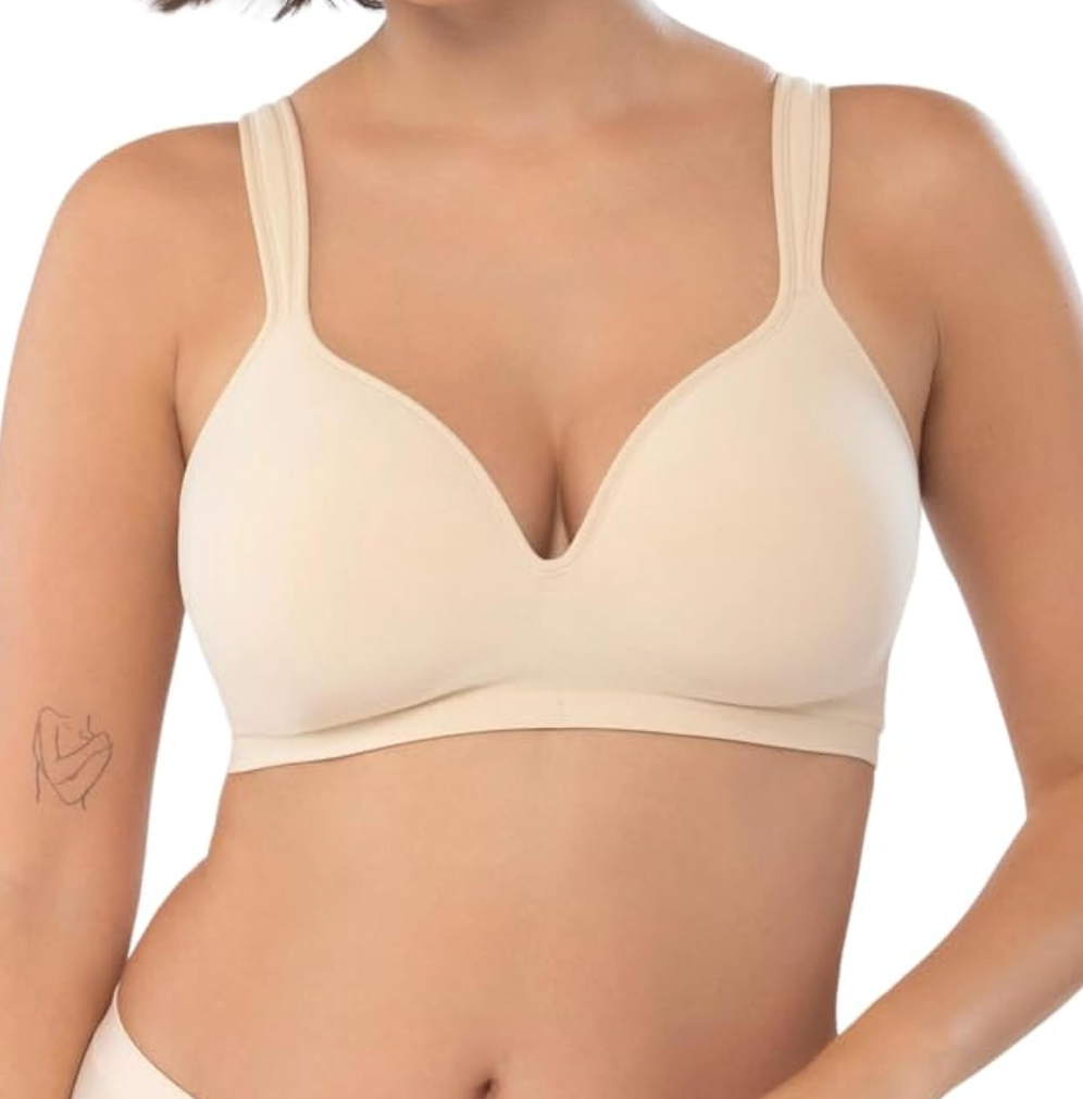 Underoutfit Perfect Neckline Everyday Wireless Bra - Comfy Women's Without Underwire, 38B