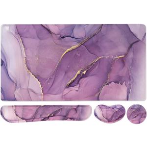 Large Keyboard Mouse Pad Set, Extended Mouse Pad+Keyboard Wrist Rest Support, Memory Foam Ergonomic Easy Typing, 4Pcs (35.415.7 in) Desk Pad Set for Home Office Study Game - Purple (Purple Marble 2) Large Keyboard Mouse Pad Set, Extended Mouse Pad+Keyboard Wrist Rest Support, Memory Foam Ergonomic Easy Typing, 4Pcs (35.415.7 in) Desk Pad Set for Home Office Study Game - Purple (Purple Marble 2)