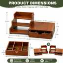 Coffee Station Organizer with K Cup Holder Drawer for Countertop, Coffee Tea Bar Accessories Office Corner Stand Station, 28 Pods Holder Drawer 3-Tier Trapezoidal Wooden Syrup Organizer Rack