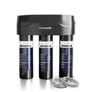 Dreamwills SJ10 8-Stage Under Sink Water Filter System, Up to 18-Months | High-Flow 1.3 GPM Under Counter Water Filtration for Kitchen/Apartment, Reduce Lead, PFAS, Fluoride, Chlorine, Chloramine