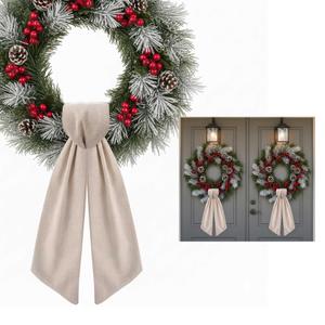 Wreath Sash for Front Door - 2 Pack 55 Inch Brulap Ribbon for Wedding, Baby Shower, Christmas Decor, Embroidery, Blank