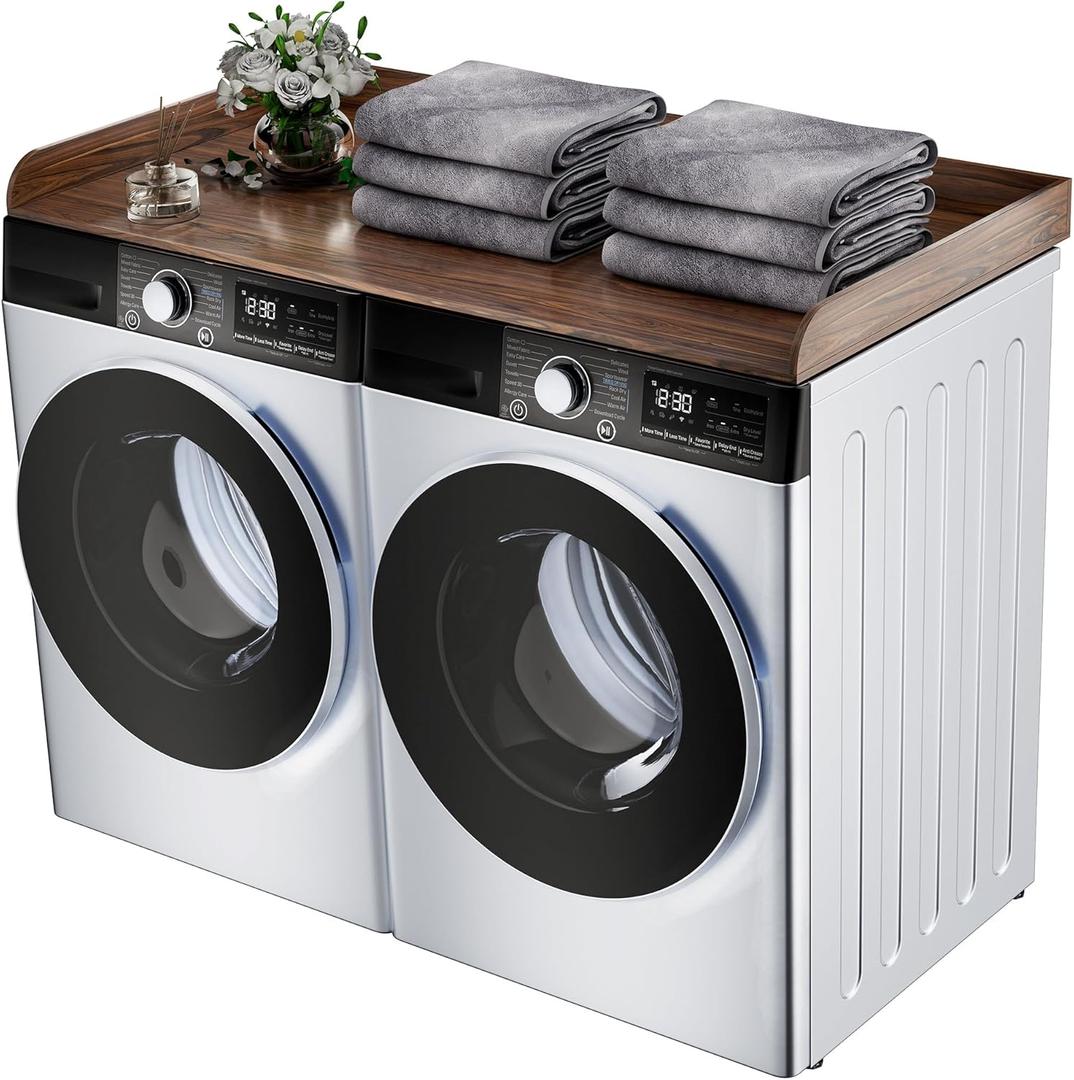 Fly General Washer and Dryer Countertop, 27.5" x 54" Brown Quick-Install Washer and Dryer Countertop for Organizing The Laundry Room.