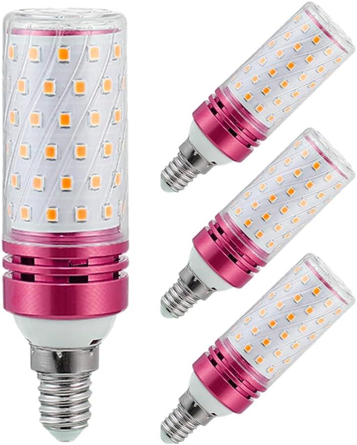 2 x E12 LED Corn Light Bulbs,12W Warm Light 3000K, Equivalent to 100W E12 Halogen Bulbs,AC 110-220V, 360 Beam Angle,Small Edison Screw SES LED Corn Lamp, Not Dimmable, Pack of 4